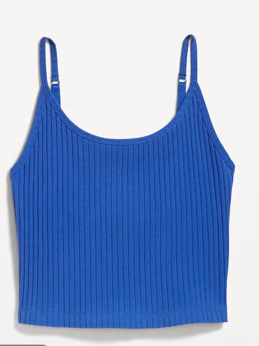 Old Navy Women's Rib-Knit Crop Tank w/ Built in Bra in Crayon Blue Size Medium